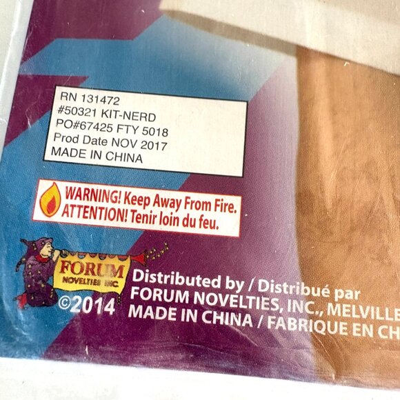 New! 50s INSTANT NERD SET Adult Accessory Kit Glasses Bowtie Pocket Protector - Picture 3 of 13